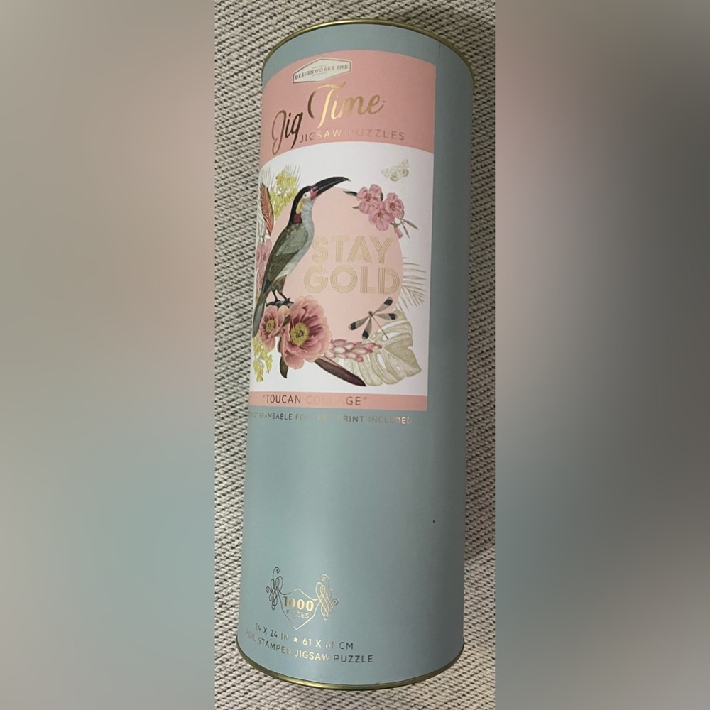 DesignWorks Ink Toucan Collage- Foil and Gold Elegant Floral Design